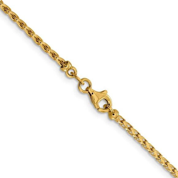 2.1mm 14k Yellow Gold Diamond Cut Open Franco Chain Necklace, 18 Inch - Picture 2 of 8